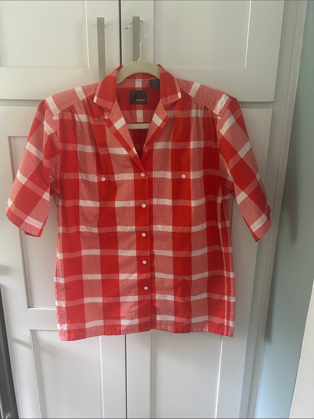 Vintage Casual Red Plaid Button-Down Shirt